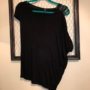 Bebe Off The Shoulder Fringe Top